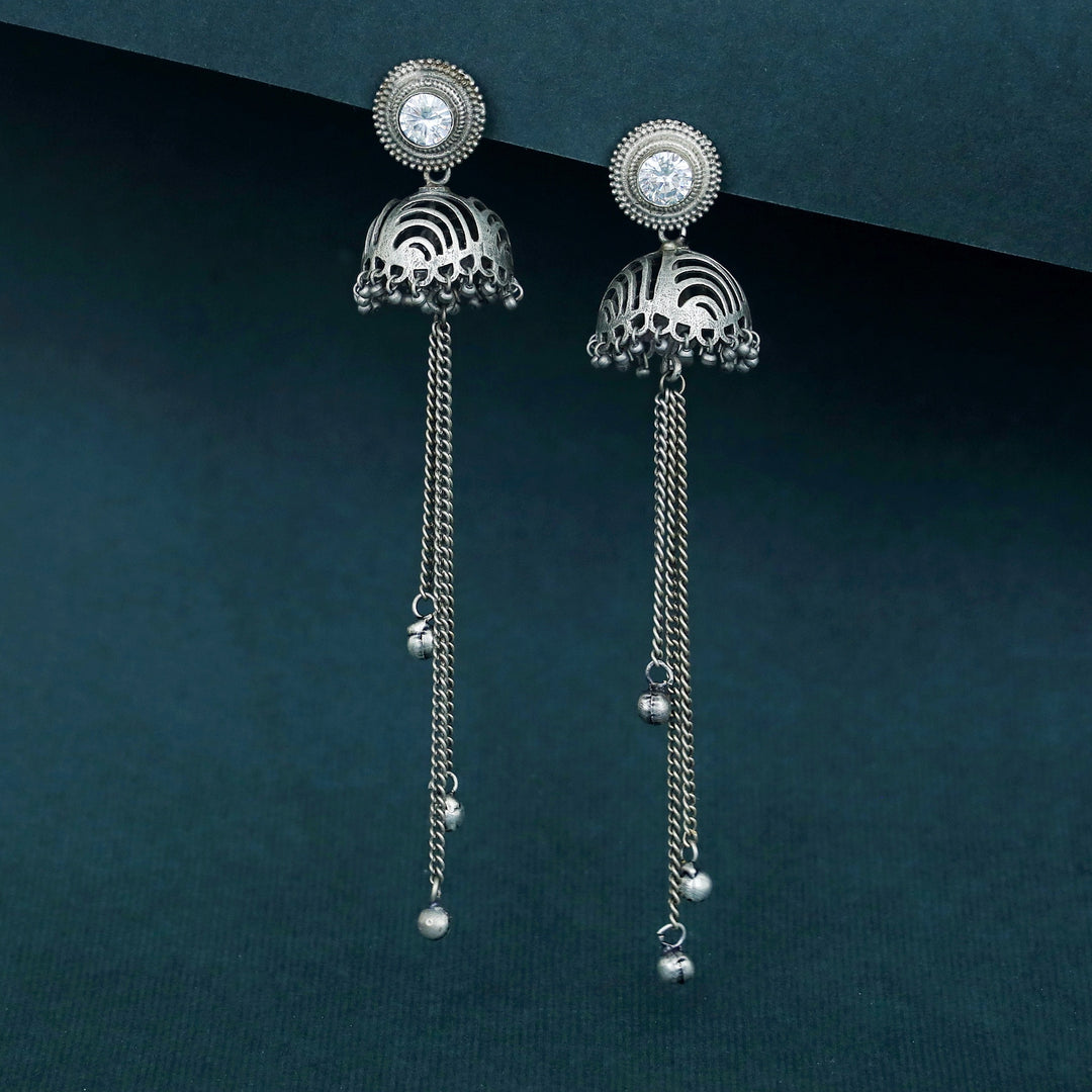 Rana Glossy Long Hanging Ghungroo Jhumka