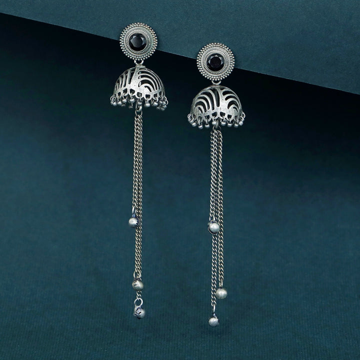 Rana Glossy Long Hanging Ghungroo Jhumka