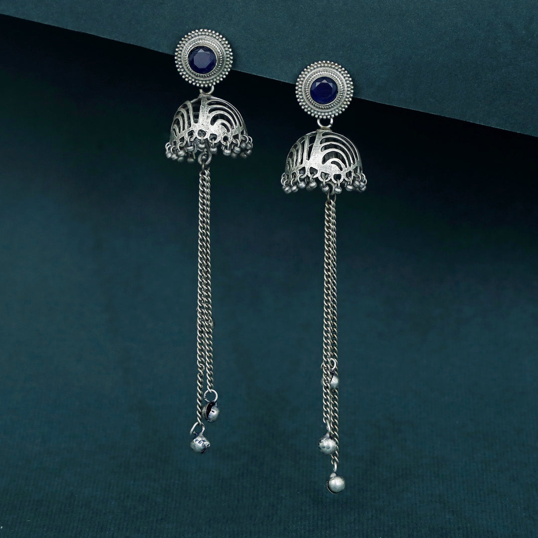 Rana Glossy Long Hanging Ghungroo Jhumka