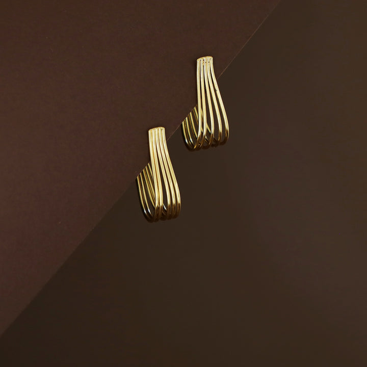 Golden Five Layer Twist Hoop