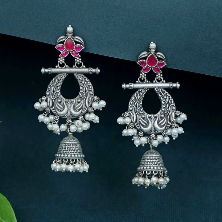 Nadia Cluster Pearl Mayura Jhumka