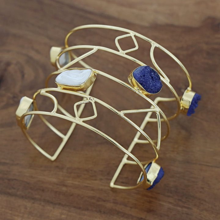 Deanna 4 Layered Druzy Stone + Baroque Bangle