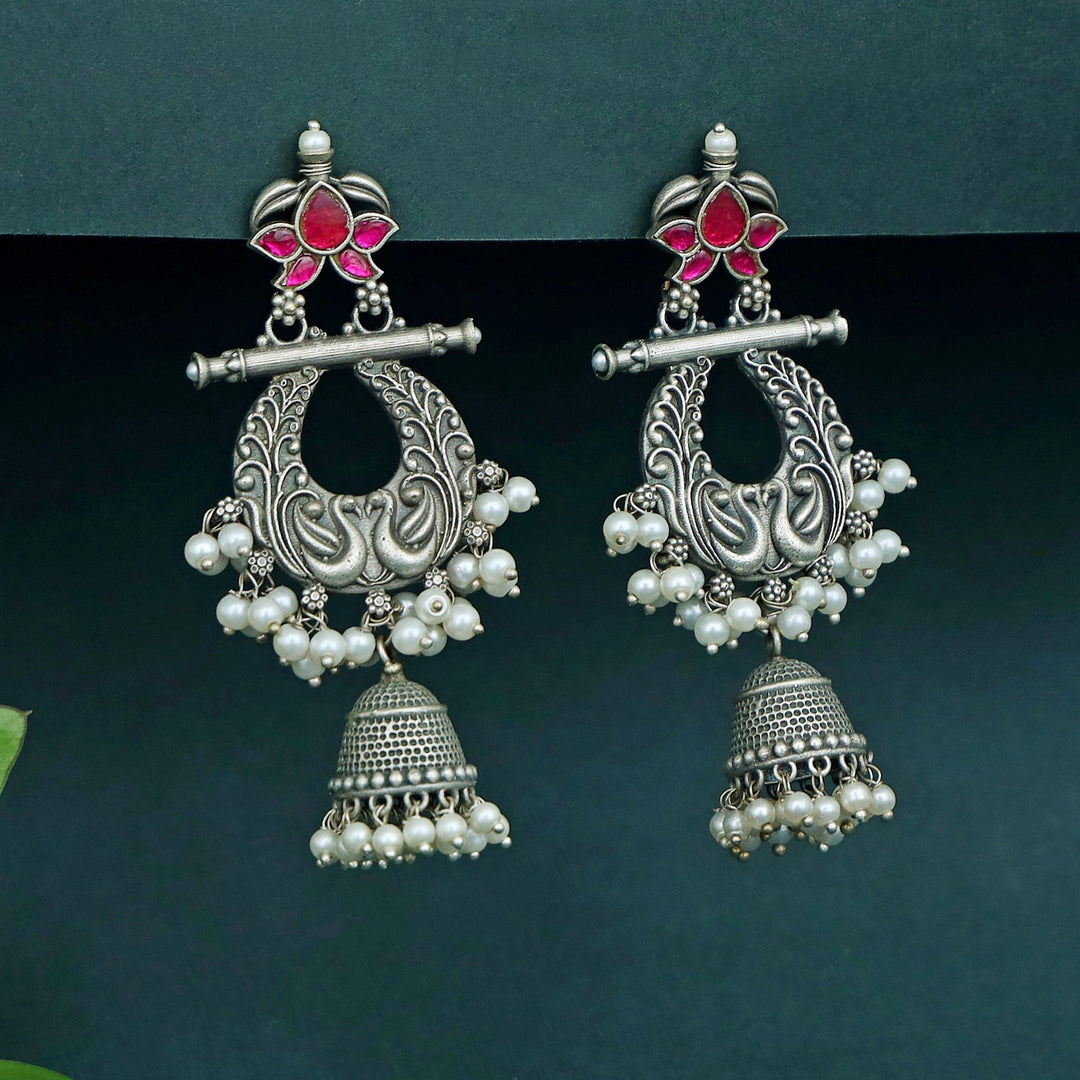 Nadia Cluster Pearl Mayura Jhumka