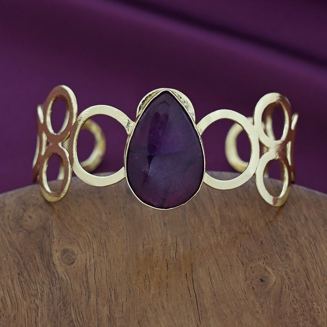 Misty Golden Circle Dew Drop Bangle