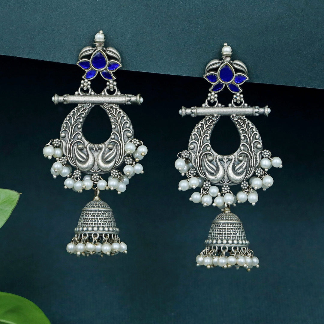 Nadia Cluster Pearl Mayura Jhumka
