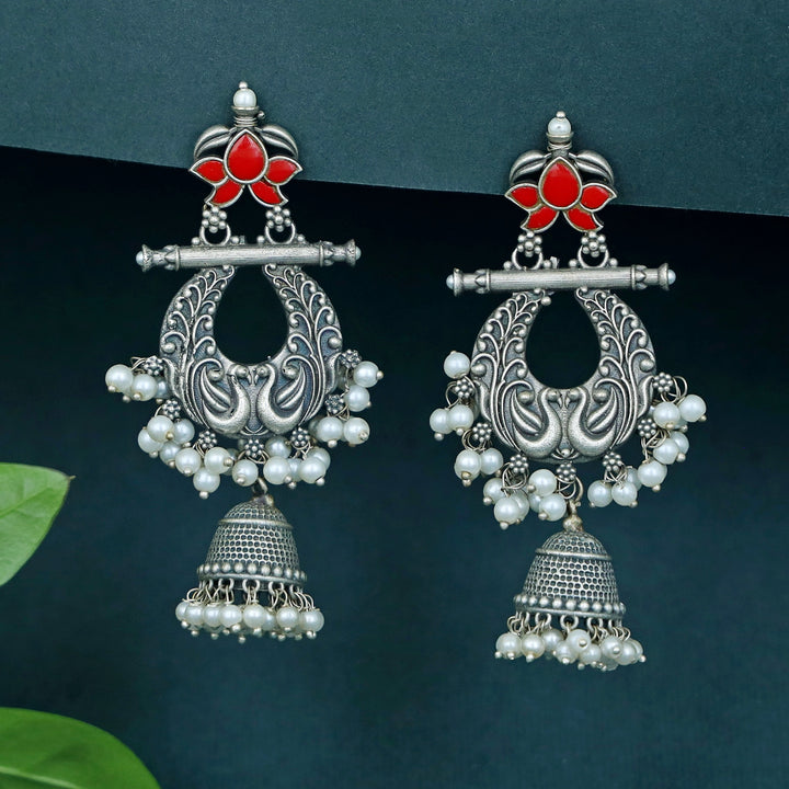 Nadia Cluster Pearl Mayura Jhumka