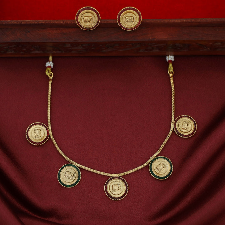 Yashaswini 5 Circle Airavat Short Neckpiece With Earring