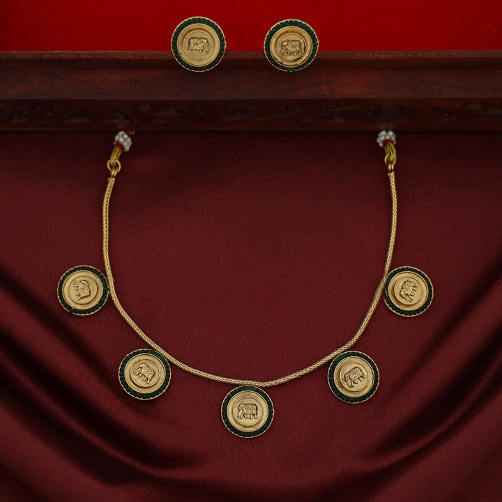 Yashaswini 5 Circle Airavat Short Neckpiece With Earring