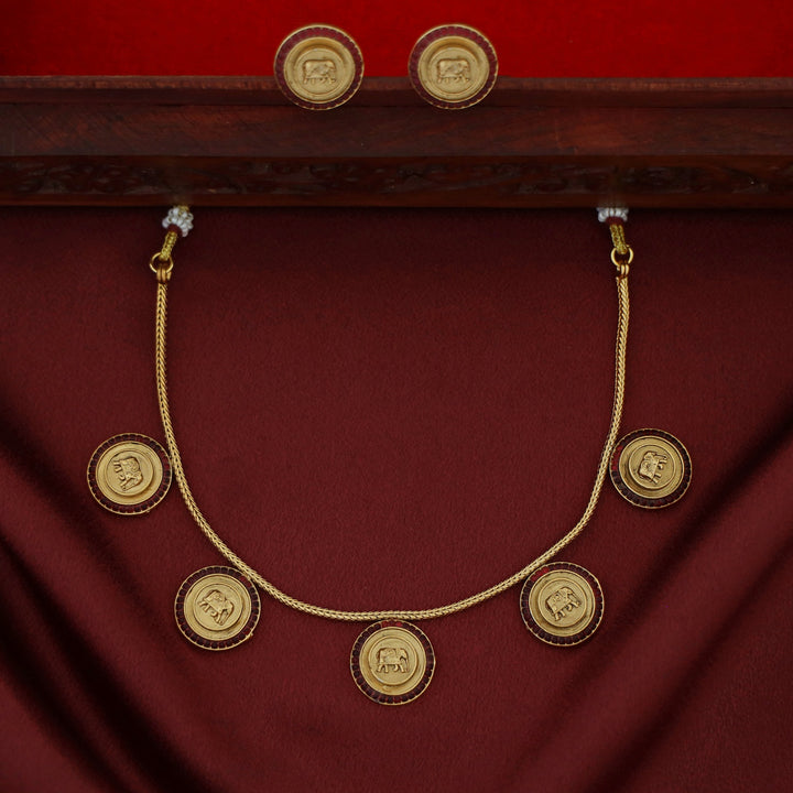 Yashaswini 5 Circle Airavat Short Neckpiece With Earring