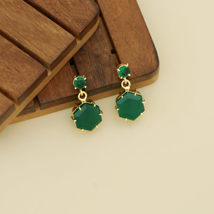 Glossy Hexagon Earring