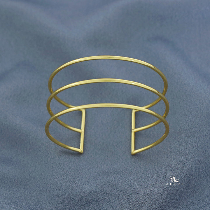 Merin Golden Simple Layered Bangle