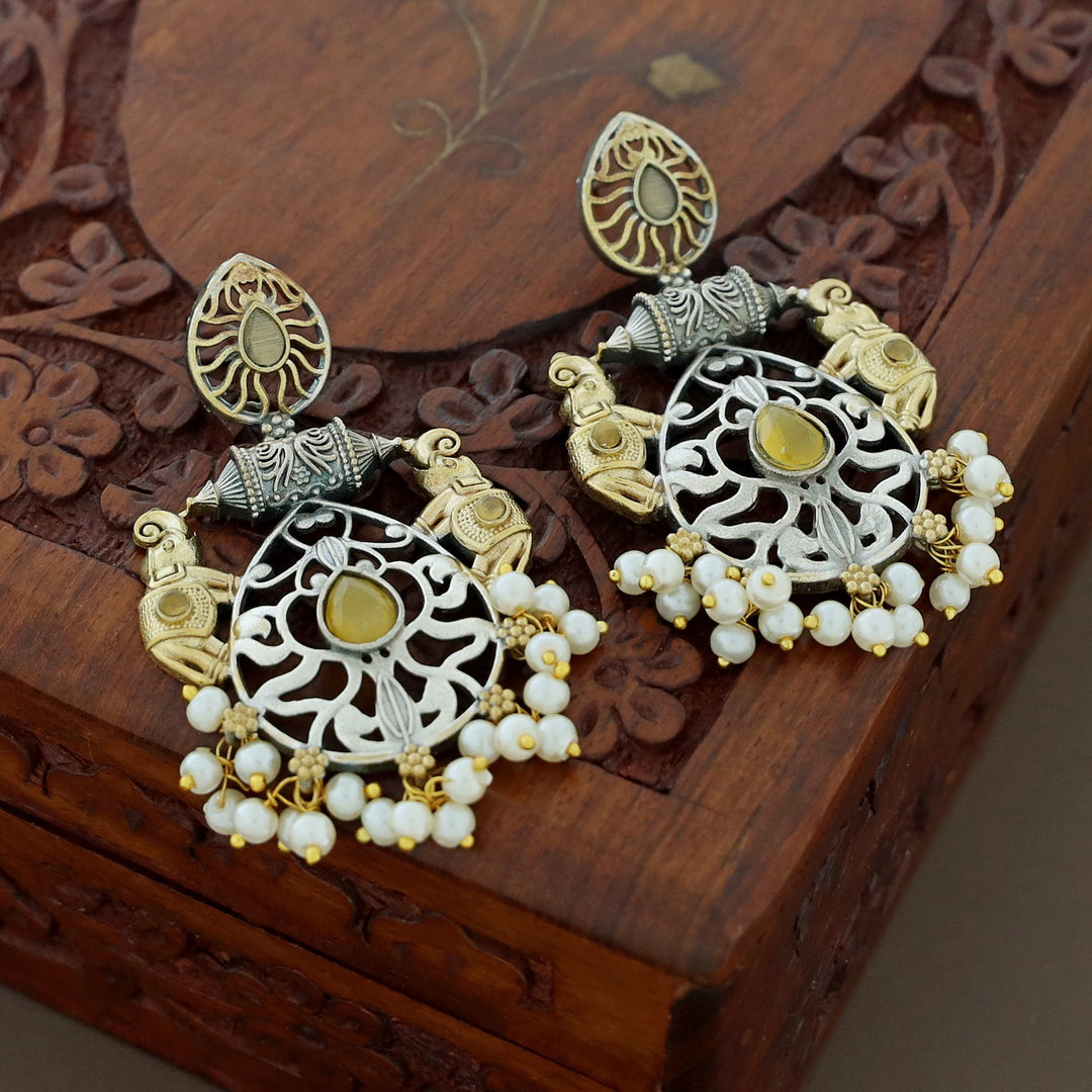 Edwina Twin Airavat Drop Pearl Earring