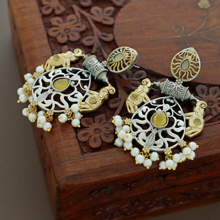 Edwina Twin Airavat Drop Pearl Earring