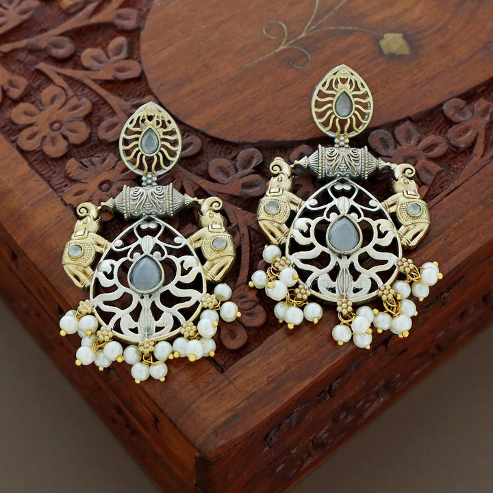 Edwina Twin Airavat Drop Pearl Earring