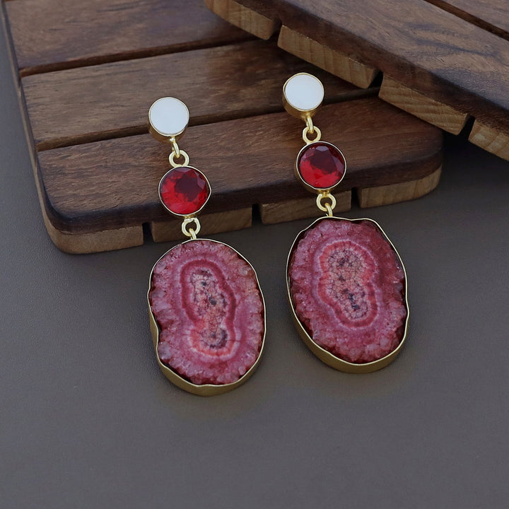 Aniha MOP + Glossy + Agate Stone Earring