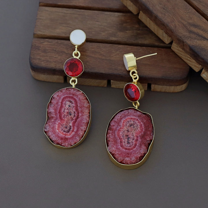 Aniha MOP + Glossy + Agate Stone Earring