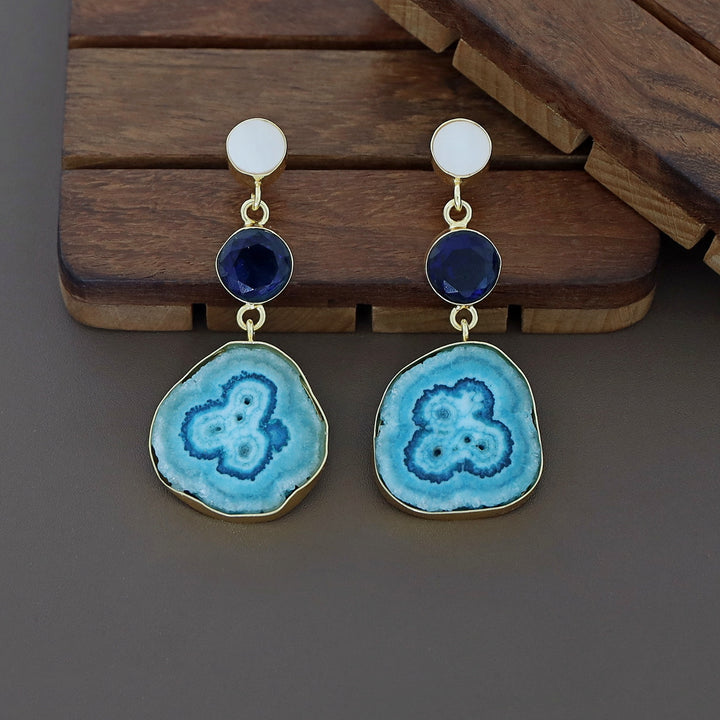 Aniha MOP + Glossy + Agate Stone Earring
