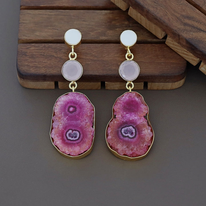 Aniha MOP + Glossy + Agate Stone Earring