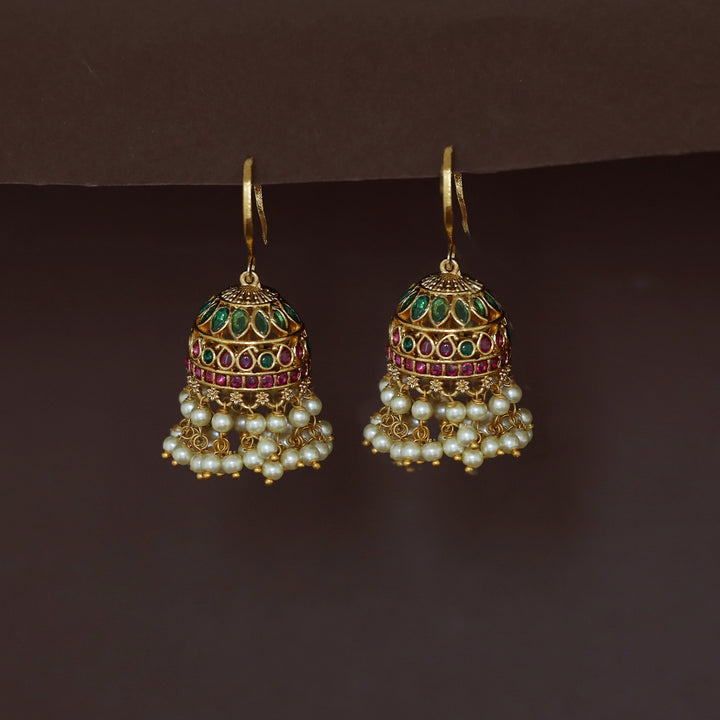Vasishta Cluster Pearl Drop Jhumka