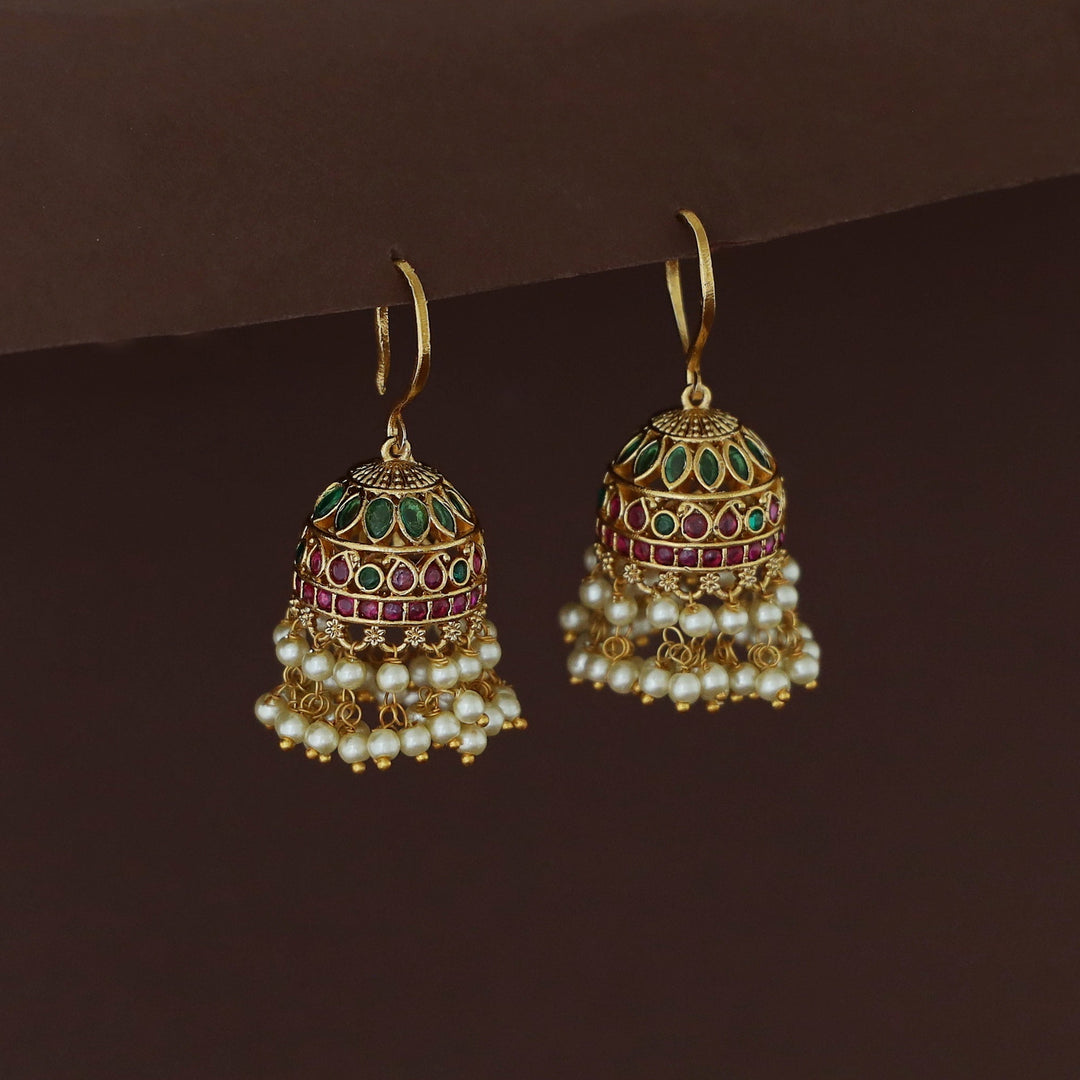 Vasishta Cluster Pearl Drop Jhumka