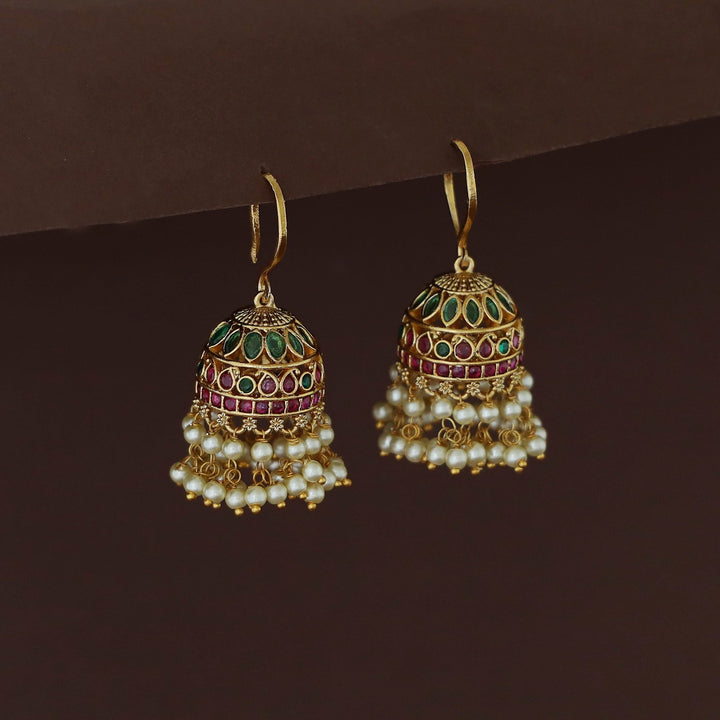 Vasishta Cluster Pearl Drop Jhumka