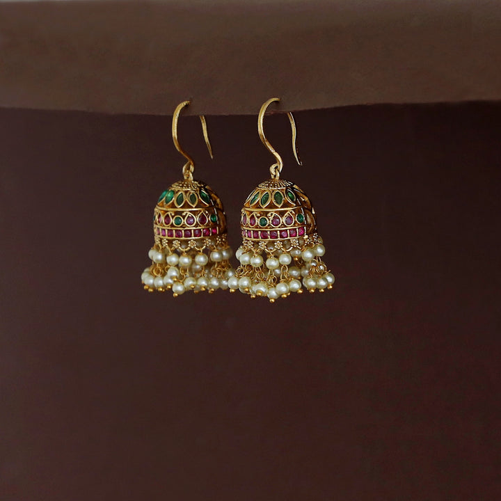 Vasishta Cluster Pearl Drop Jhumka
