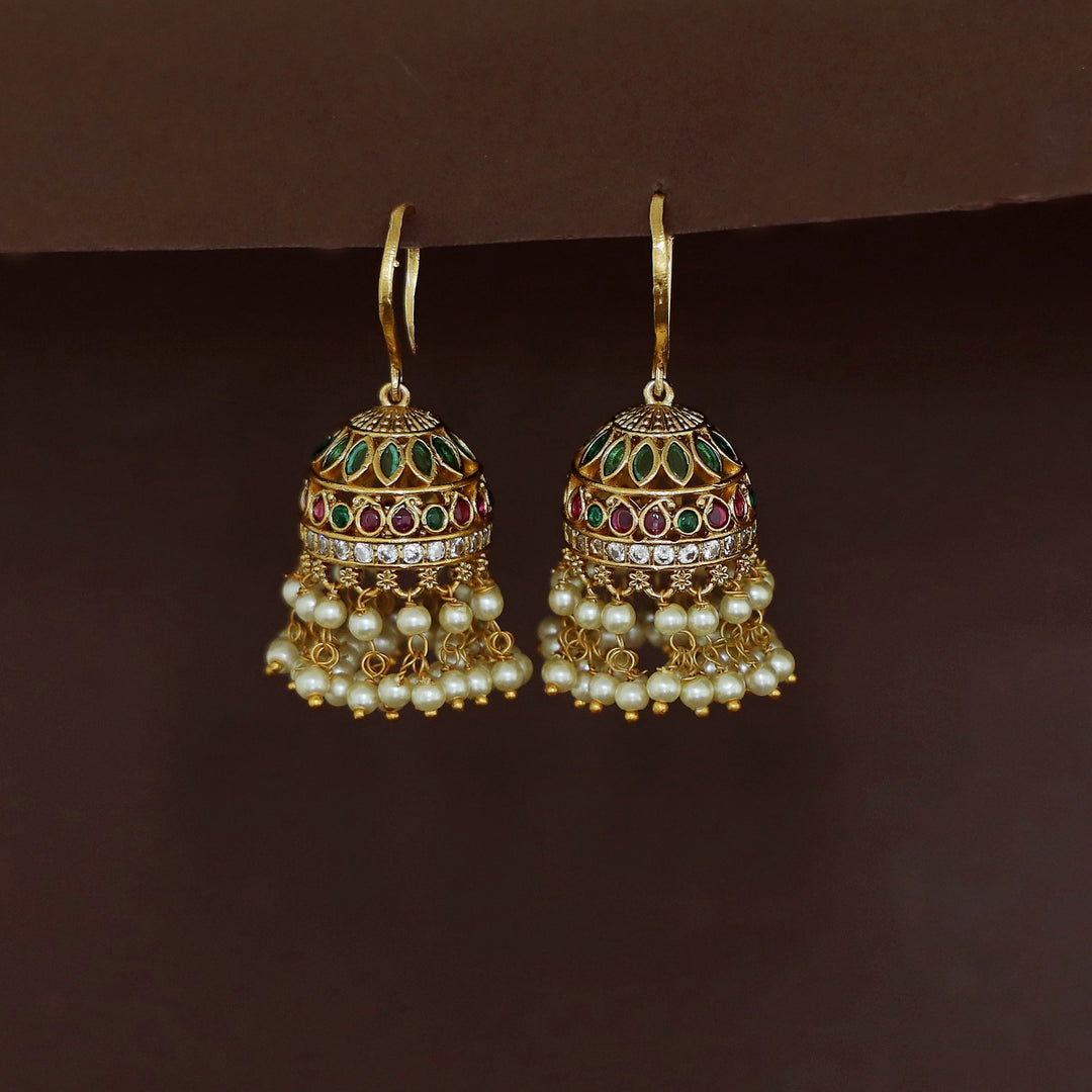 Vasishta Cluster Pearl Drop Jhumka