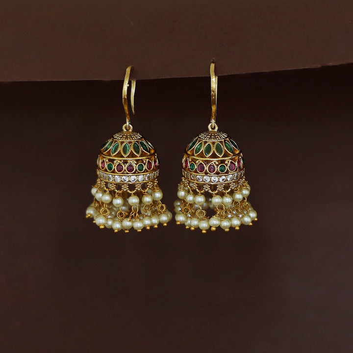 Vasishta Cluster Pearl Drop Jhumka