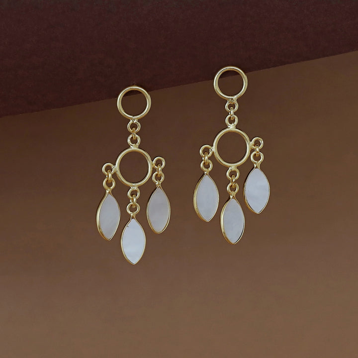 Naila Dual Circle Tri MOP Earring