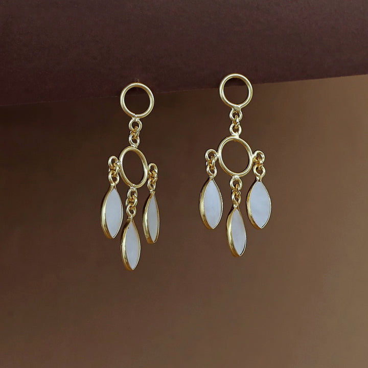 Naila Dual Circle Tri MOP Earring