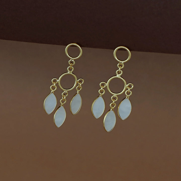 Naila Dual Circle Tri MOP Earring