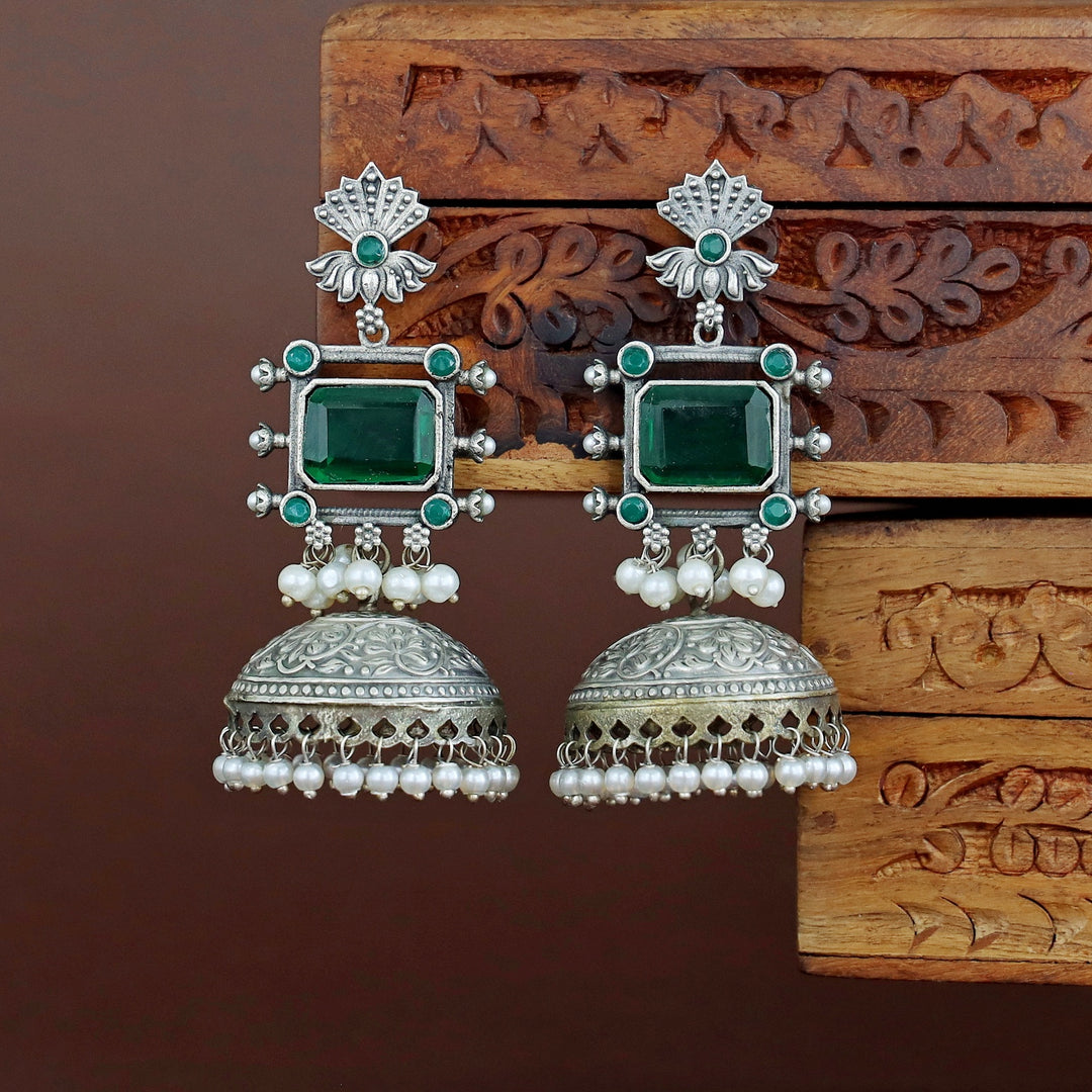 Liliana Rectangle Glossy Pearl Jhumka