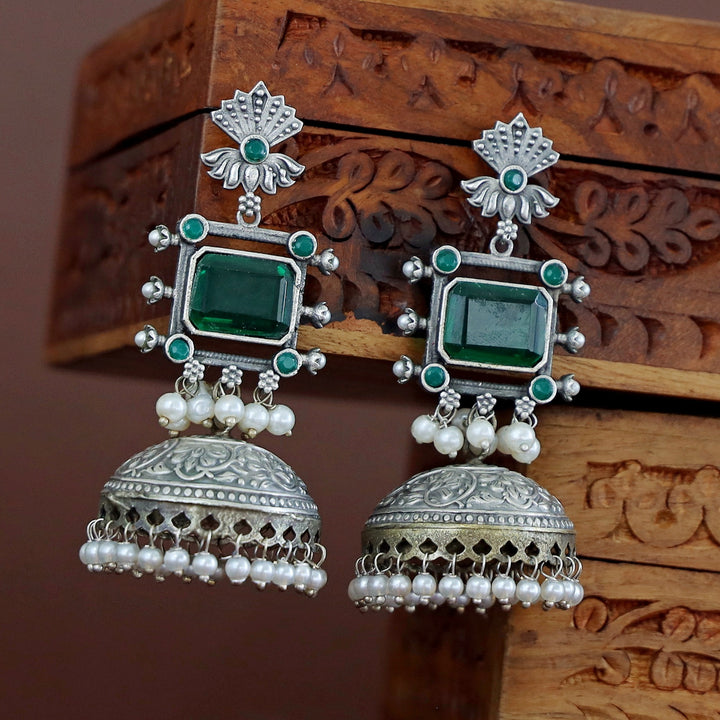 Liliana Rectangle Glossy Pearl Jhumka