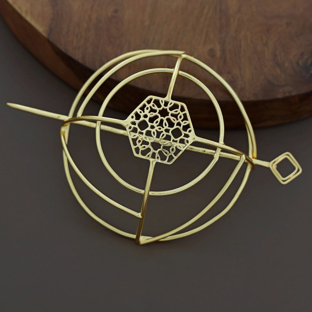 Emerie Golden Hair Bun Cage With Stick