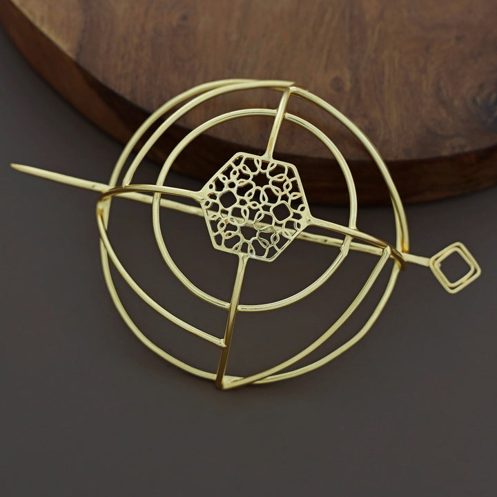 Emerie Golden Hair Bun Cage With Stick