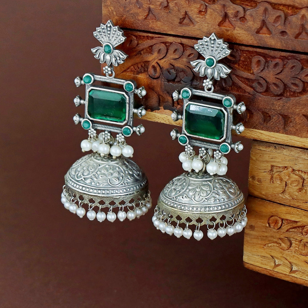 Liliana Rectangle Glossy Pearl Jhumka