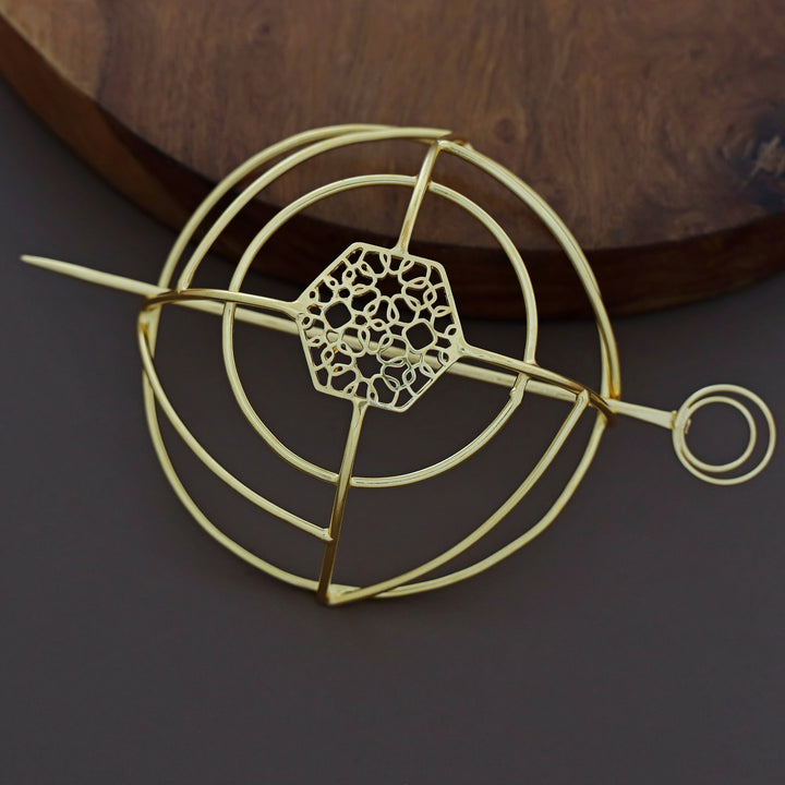 Emerie Golden Hair Bun Cage With Stick