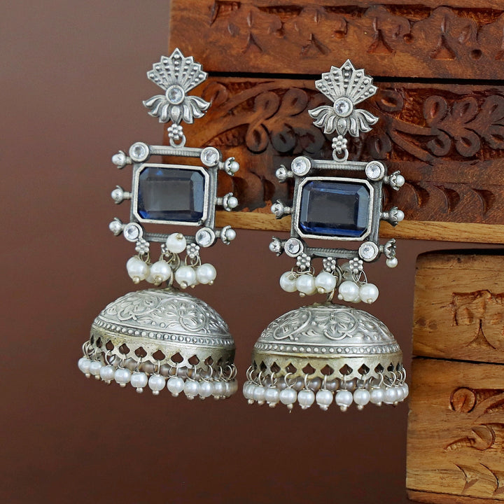 Liliana Rectangle Glossy Pearl Jhumka