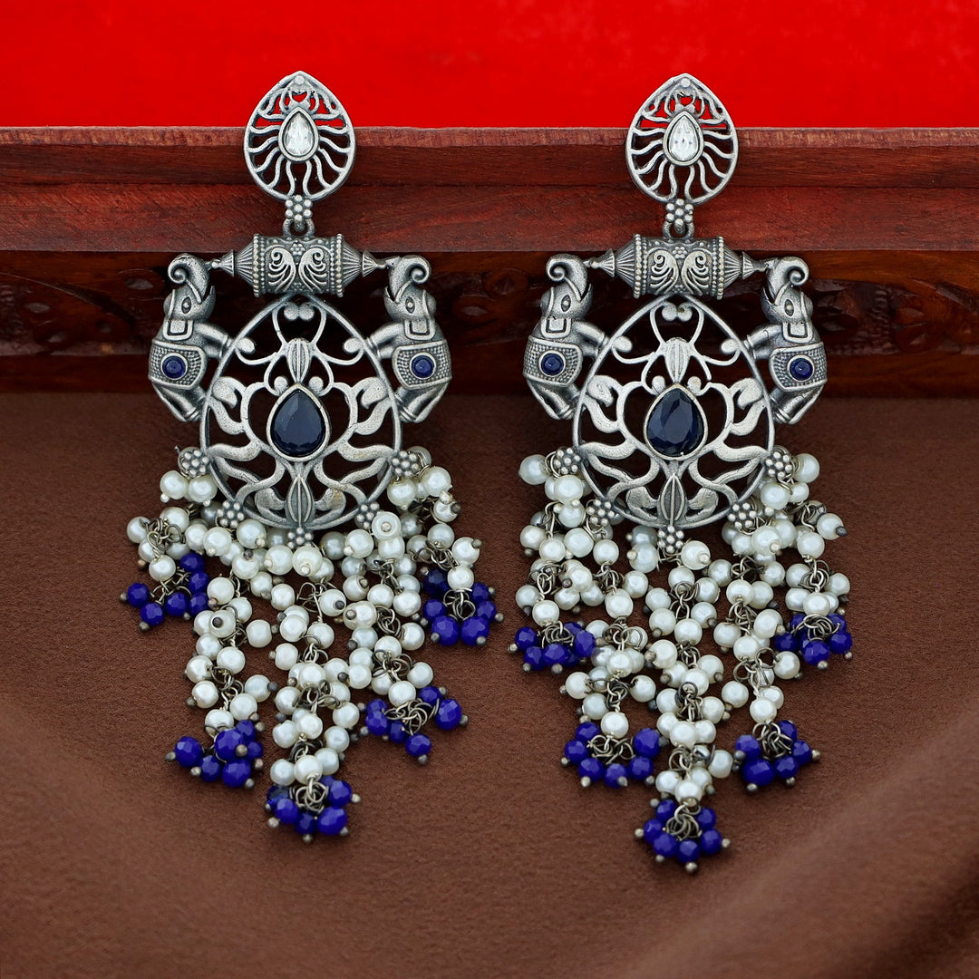 Nina Twin Airavat Hanging Bunch Pearl Earring