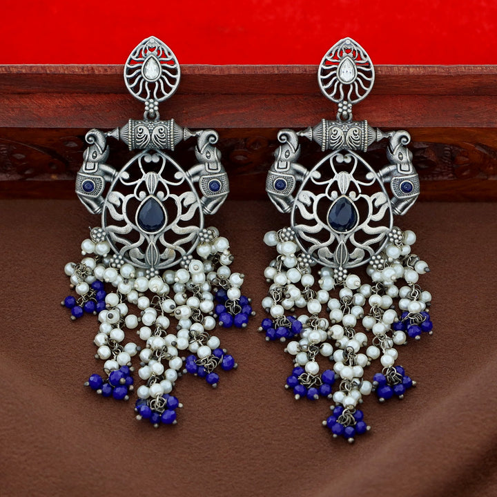 Nina Twin Airavat Hanging Bunch Pearl Earring