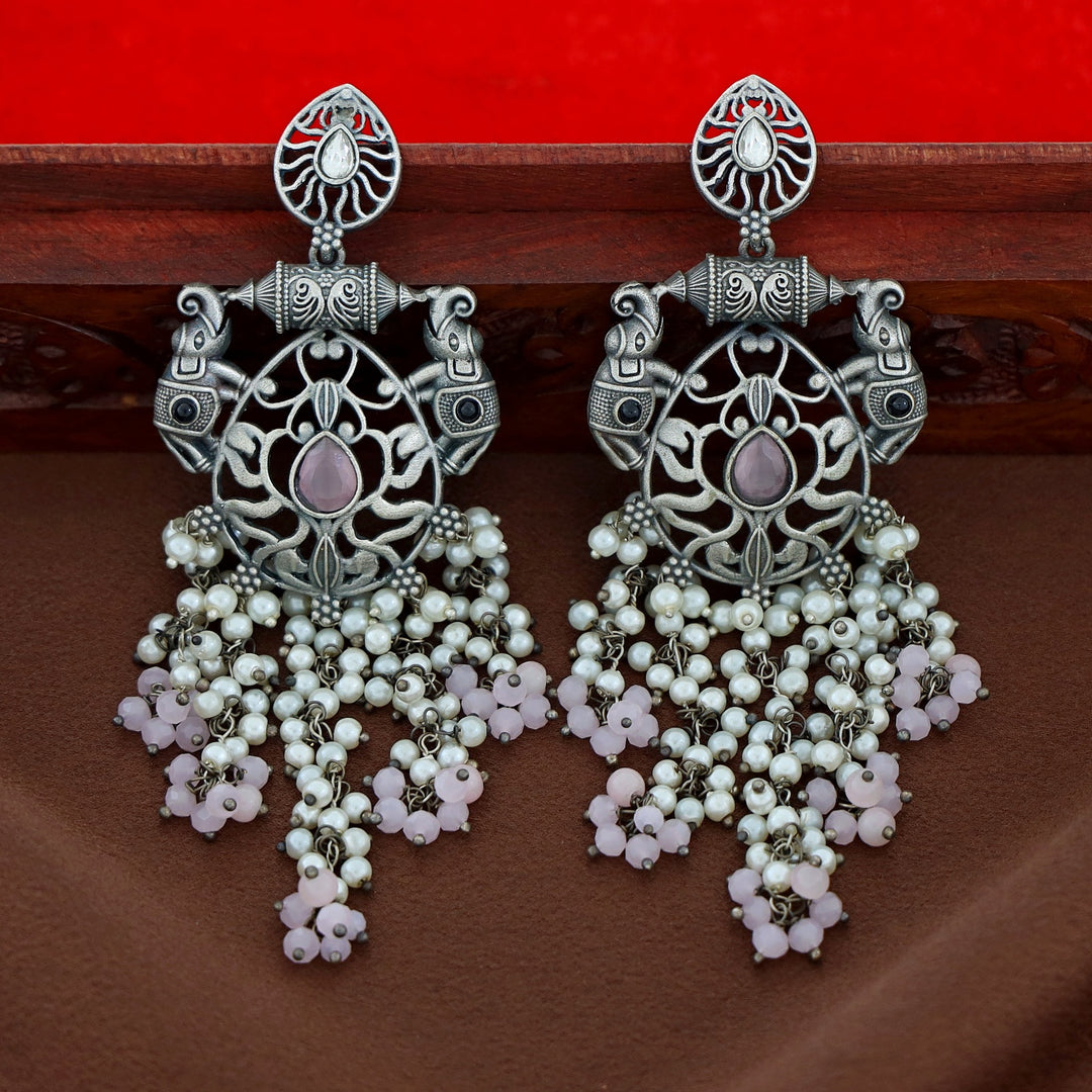 Nina Twin Airavat Hanging Bunch Pearl Earring