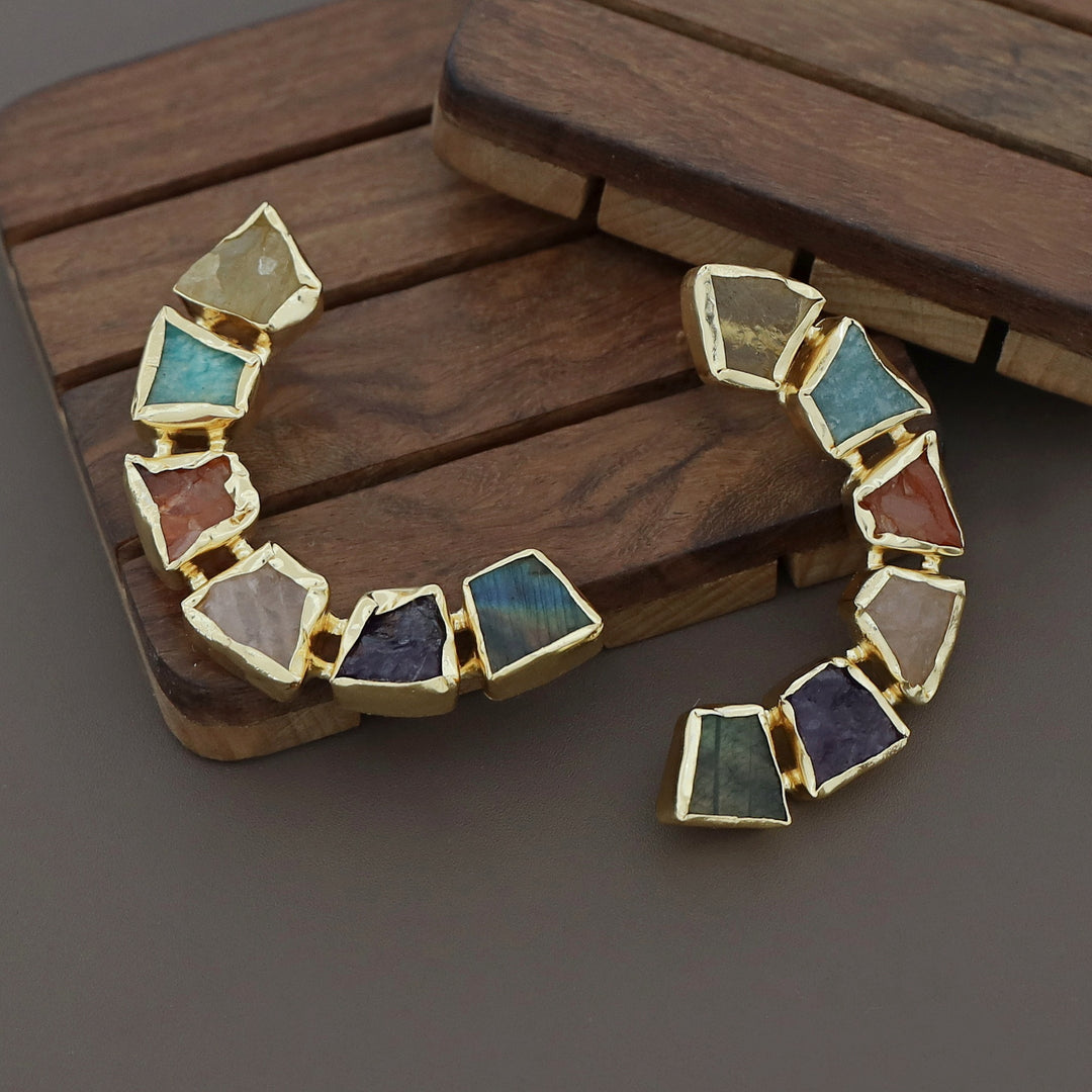 Sessa C Shape Raw Stone Earring