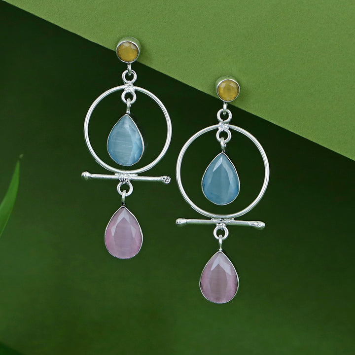 Elodia Circle Dual Glossy Drop Earring