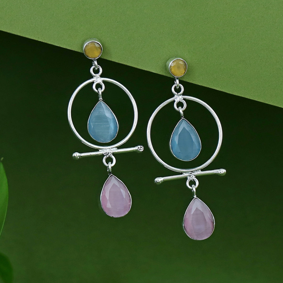 Elodia Circle Dual Glossy Drop Earring