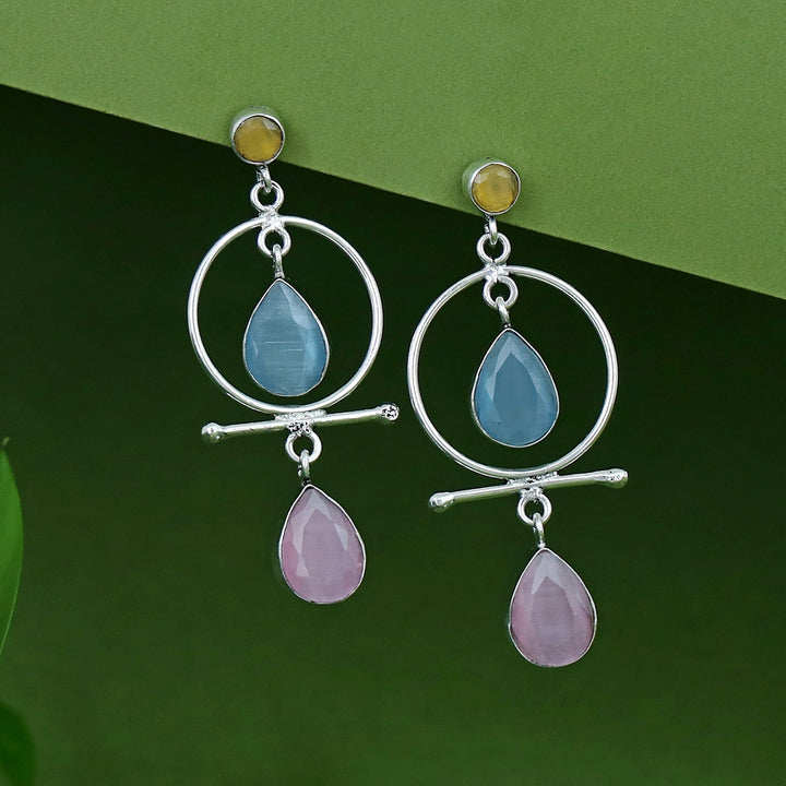 Elodia Circle Dual Glossy Drop Earring