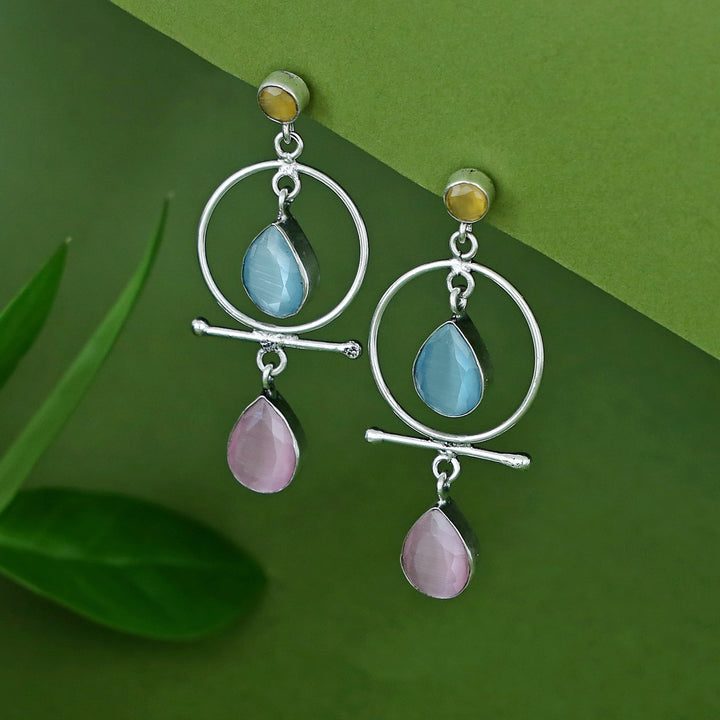 Elodia Circle Dual Glossy Drop Earring