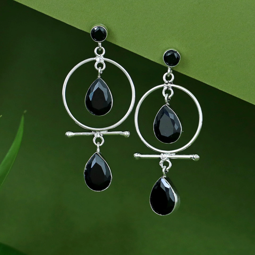 Elodia Circle Dual Glossy Drop Earring