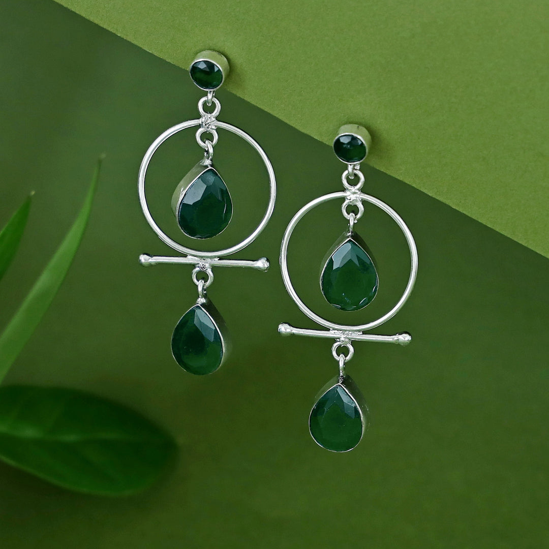 Elodia Circle Dual Glossy Drop Earring