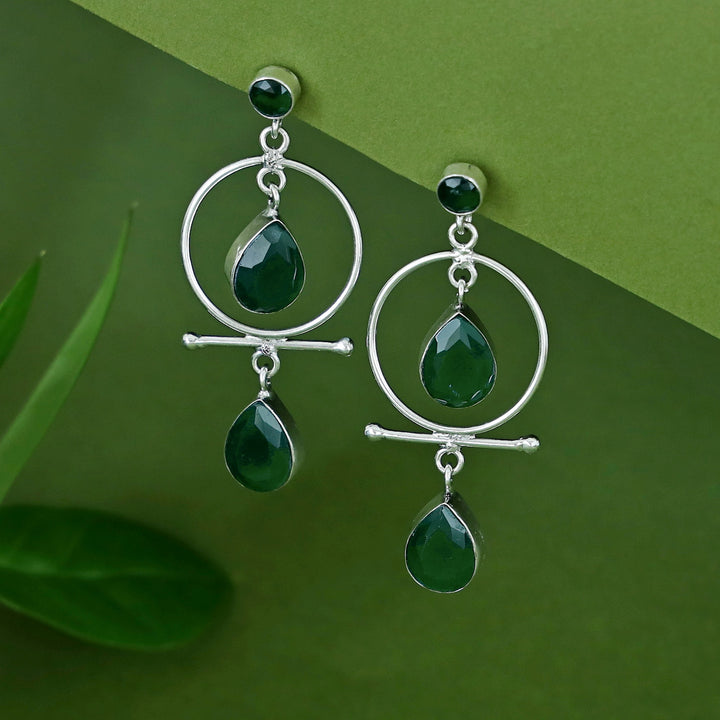 Elodia Circle Dual Glossy Drop Earring