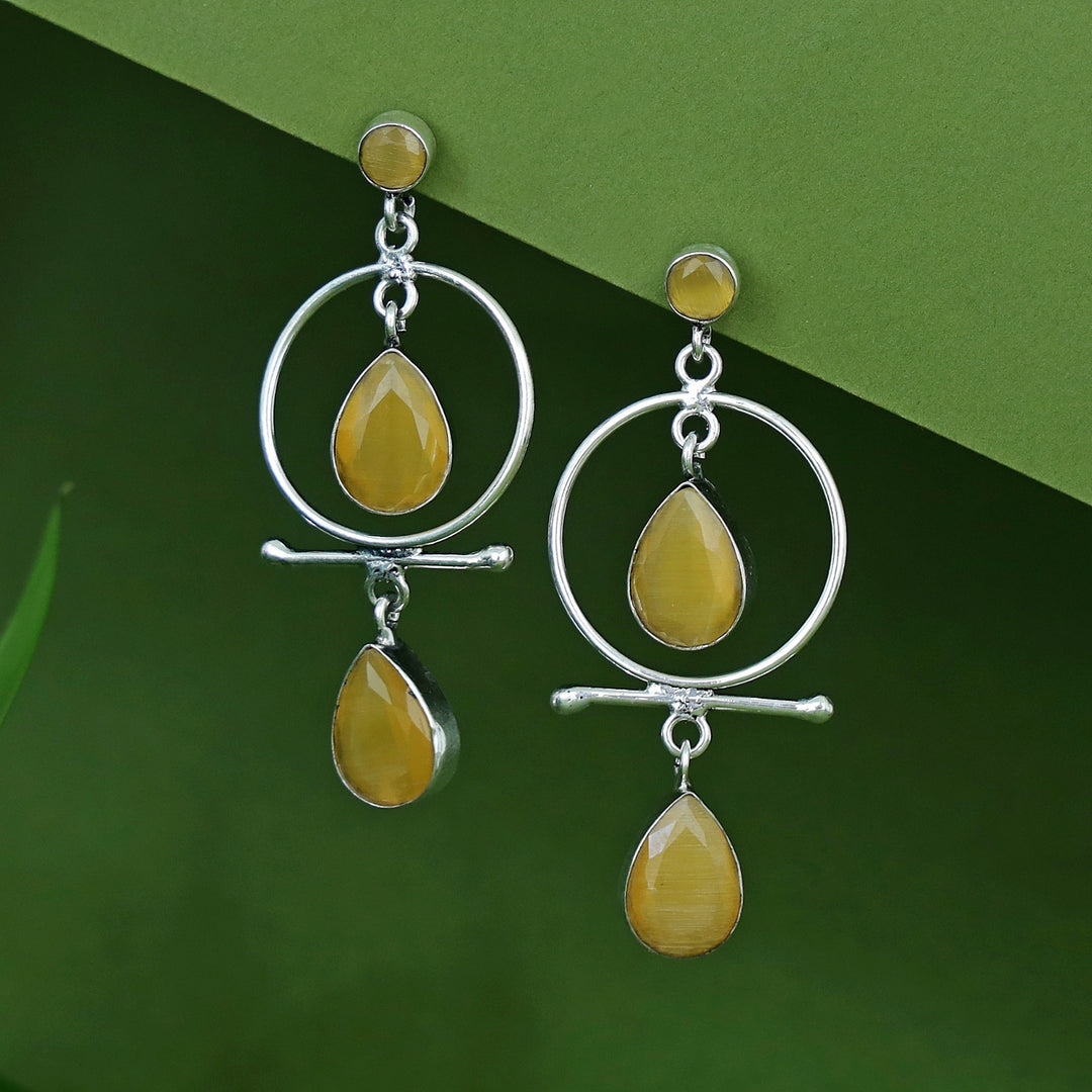 Elodia Circle Dual Glossy Drop Earring